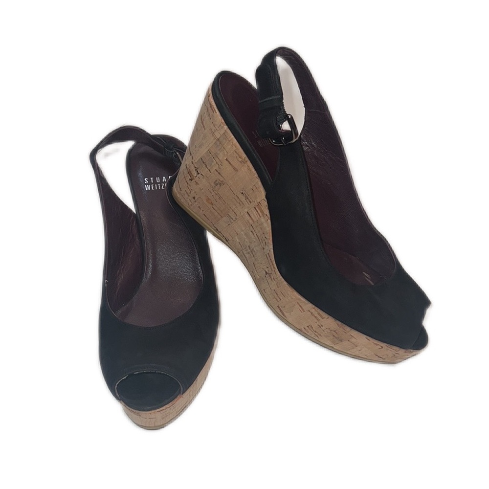 Stuart Weitzman 6.5 Peeptoe Wedges
